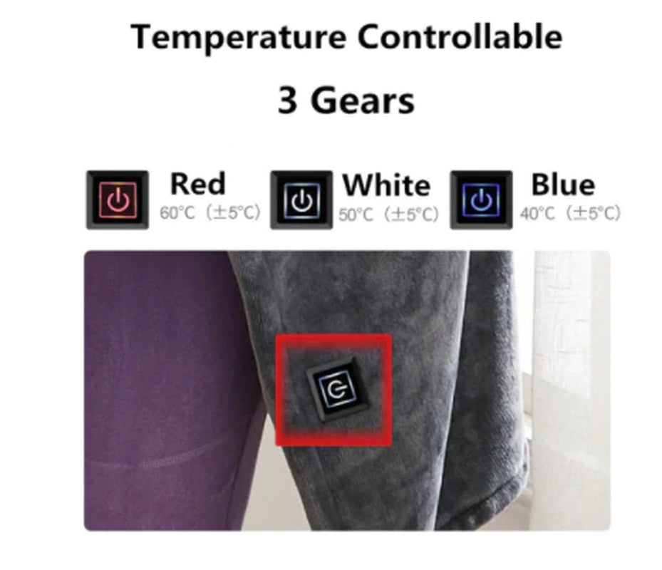 "Cozy Up This Winter: USB Heated Flannel Blanket - Your Ultimate Cold Protection Shawl!"