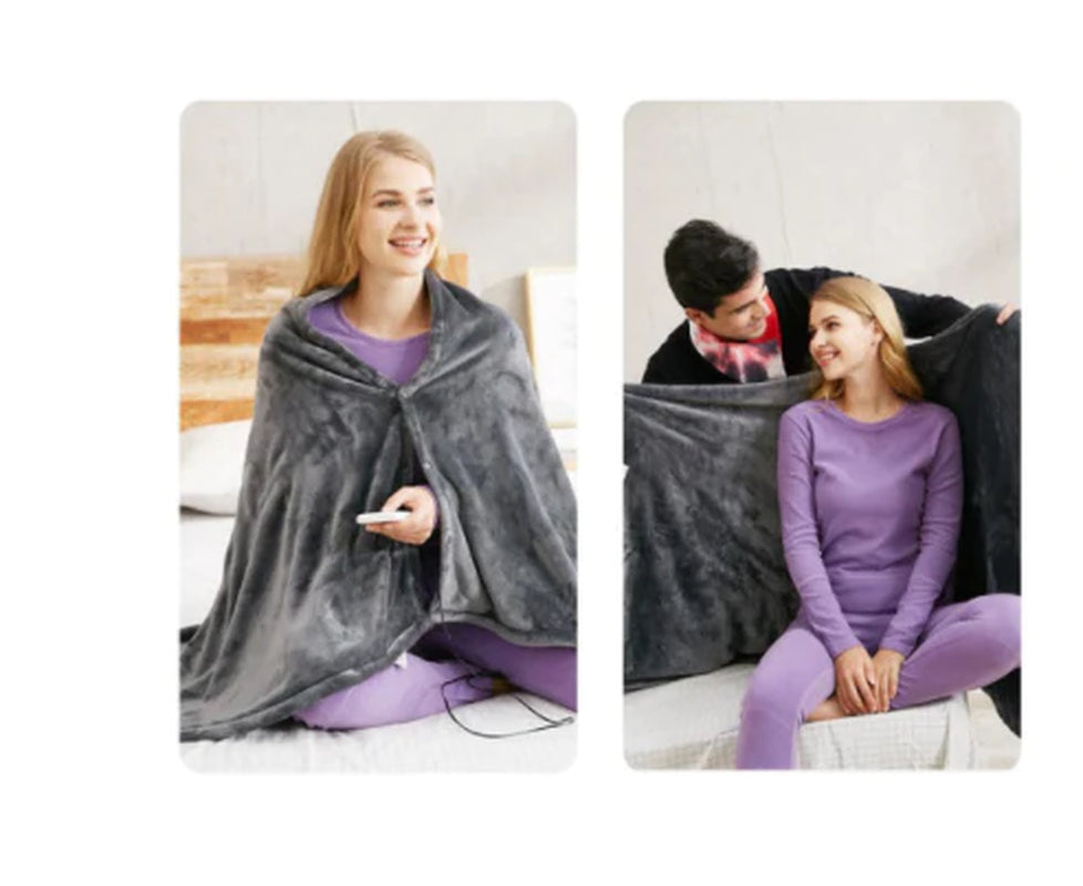 "Cozy Up This Winter: USB Heated Flannel Blanket - Your Ultimate Cold Protection Shawl!"