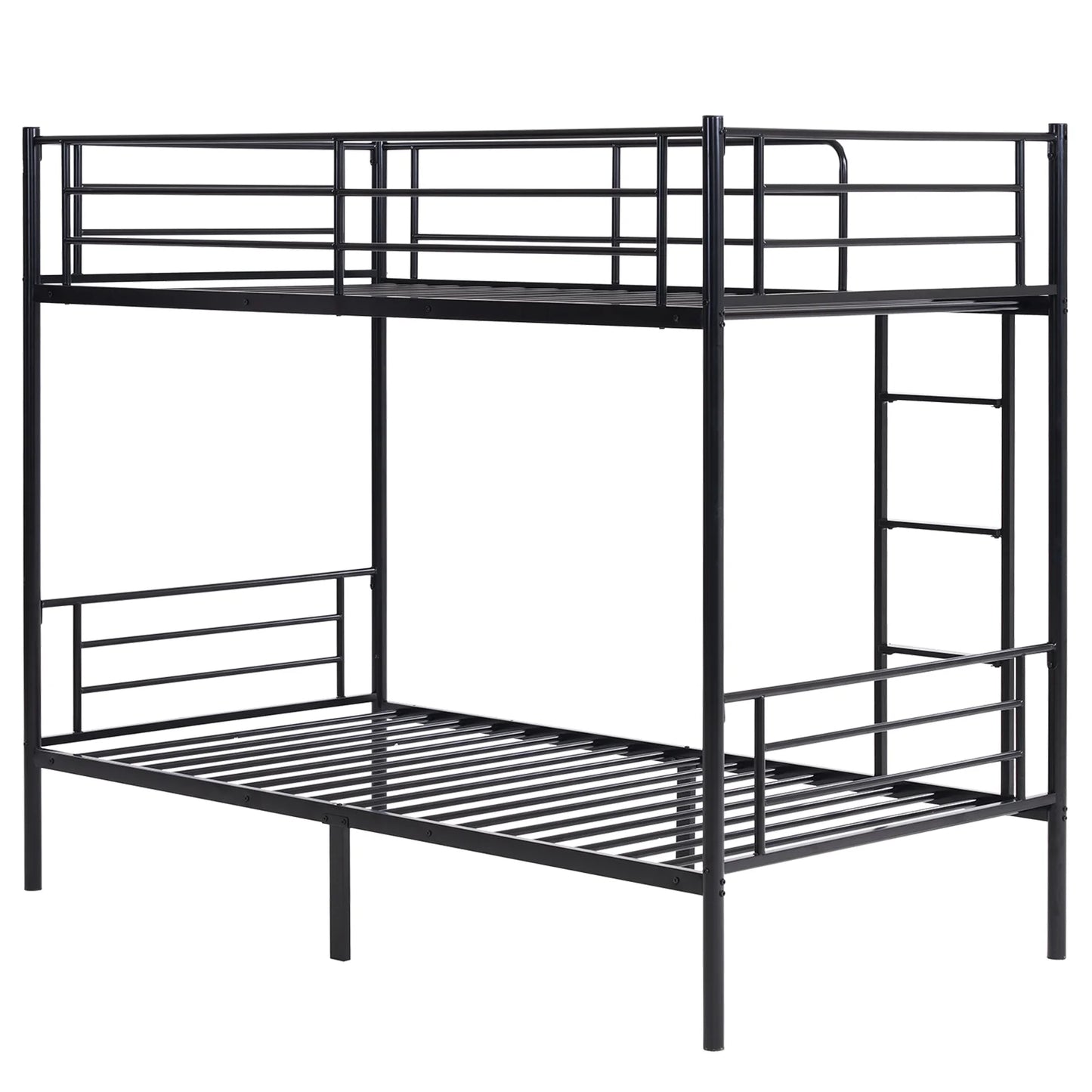 Twin over Twin Steel Bunk Beds Frame, 78" X 42" X 65" with Ladder Bedroom Dorm Room for Kids Adult Children