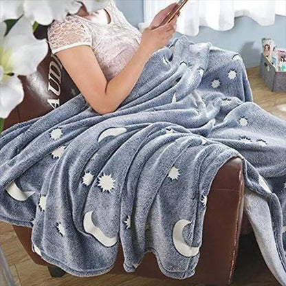 Luminous Throw Blanket Soft Flannel Warm Nap Cover Growing Blanket for Children Bedroom Couch Sofa Office Christmas Gifts #W0