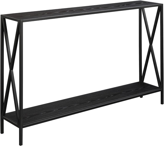 Tucson Console Table 47.25" - Modern Sofa Table with Storage Shelf, Entryway Hall Table for Living Room, Black