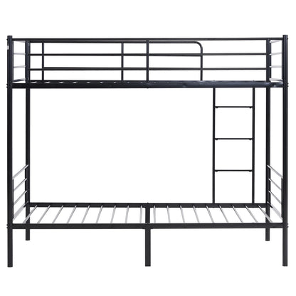 Twin over Twin Steel Bunk Beds Frame, 78" X 42" X 65" with Ladder Bedroom Dorm Room for Kids Adult Children