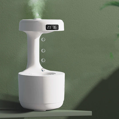 "Transform Your Space: Large Capacity Anti-Gravity Humidifier & Aroma Diffuser with Clock - Perfect for Bedroom & Office!"