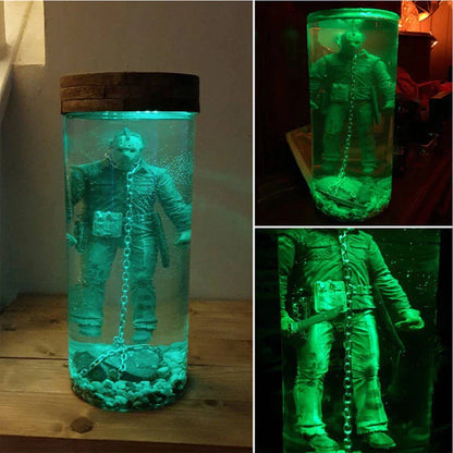 "Jason Voorhees Collector's Water Lamp - Friday the 13th Part 6 Jason Lives Horror Figurine Night Light - Perfect Halloween Souvenir & Home Decor!"