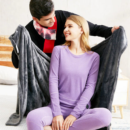 "Cozy Up This Winter: USB Heated Flannel Blanket - Your Ultimate Cold Protection Shawl!"