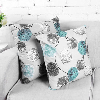 Decorative Pillow Case Leaf Pattern Throw Pillowcase Home Decor Scandinavian Style Peach Skin Nordic Sofa Cushion Cover