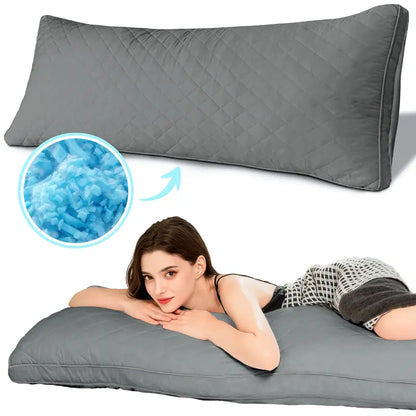 "Ultimate Comfort: Elnido QUEEN Memory Foam Body Pillow - Firm & Fluffy Long Pillow for Restful Sleep!"