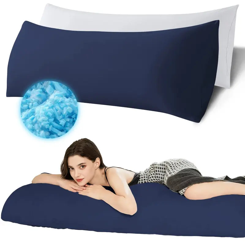 "Ultimate Comfort: Elnido QUEEN Memory Foam Body Pillow - Firm & Fluffy Long Pillow for Restful Sleep!"