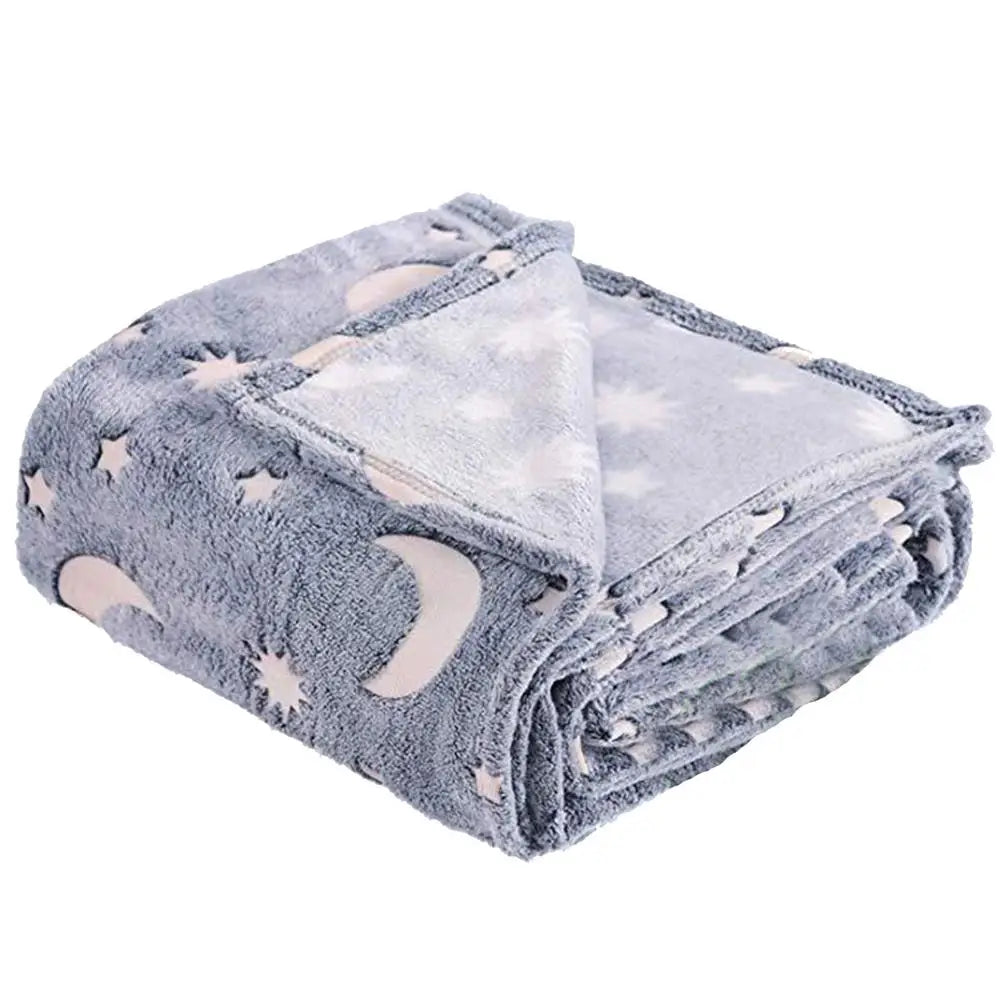 Luminous Throw Blanket Soft Flannel Warm Nap Cover Growing Blanket for Children Bedroom Couch Sofa Office Christmas Gifts #W0