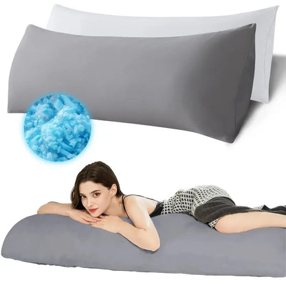 "Ultimate Comfort: Elnido QUEEN Memory Foam Body Pillow - Firm & Fluffy Long Pillow for Restful Sleep!"