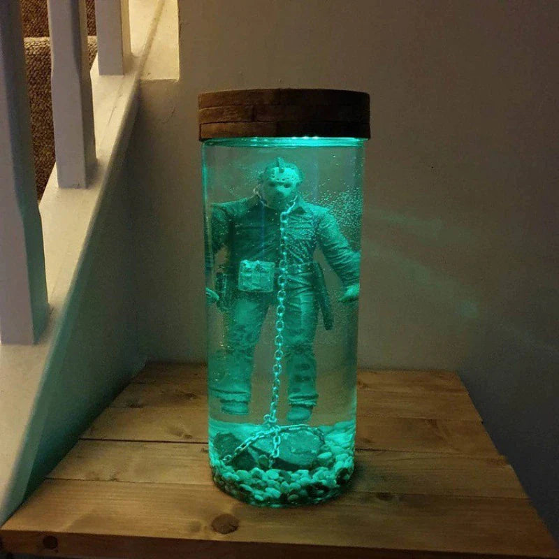 "Jason Voorhees Collector's Water Lamp - Friday the 13th Part 6 Jason Lives Horror Figurine Night Light - Perfect Halloween Souvenir & Home Decor!"