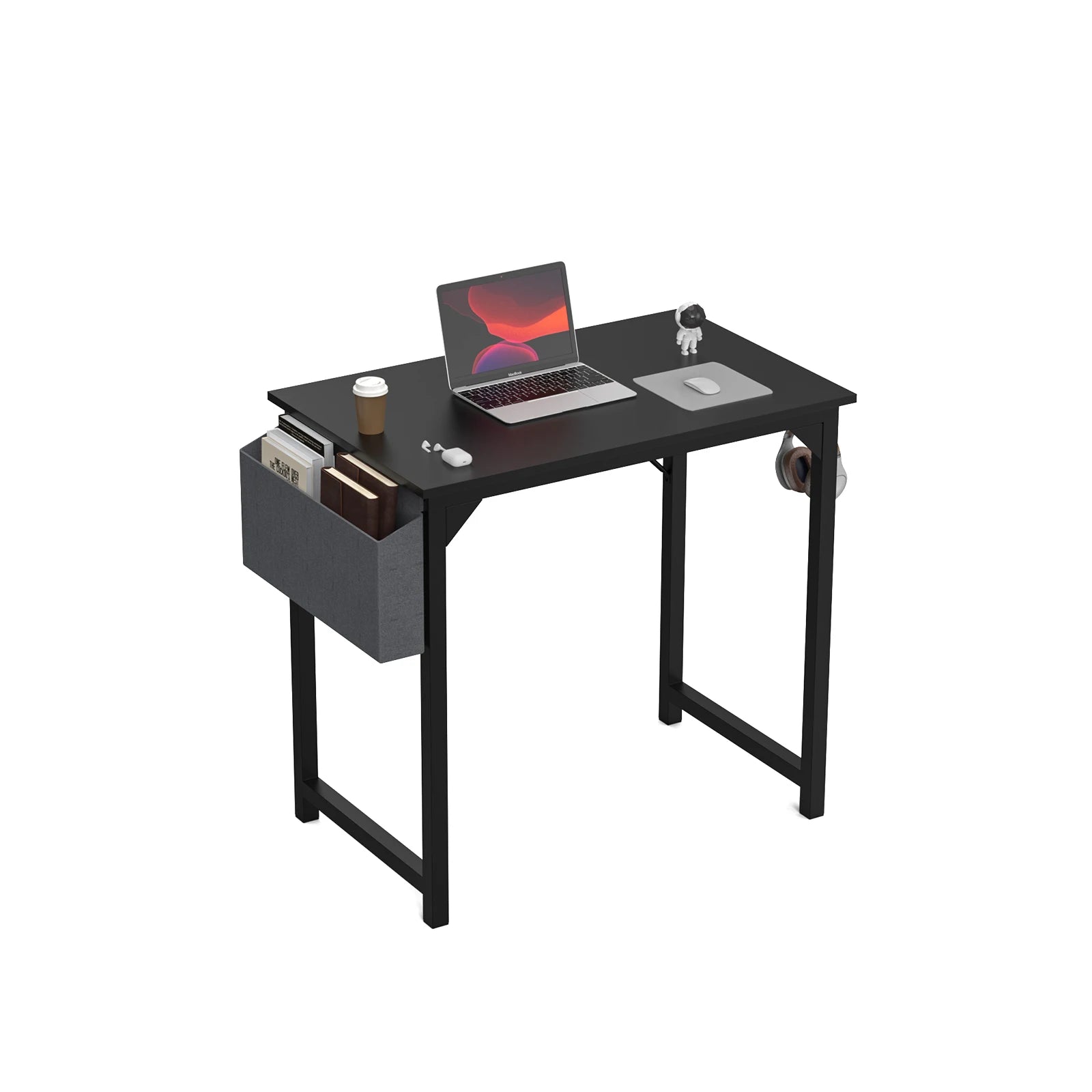 Computer Desk Writing Study Office Gaming Table Modern Simple Style Compact with Side Bag Headphone Hook Easy Assembly