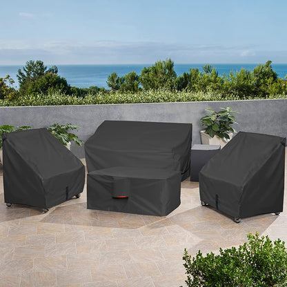 Patio Fire Pit Cover - Waterproof 600D Outdoor Rectangular Fire Table Cover Deck Box Protector - 48 X 24 Inch, Black