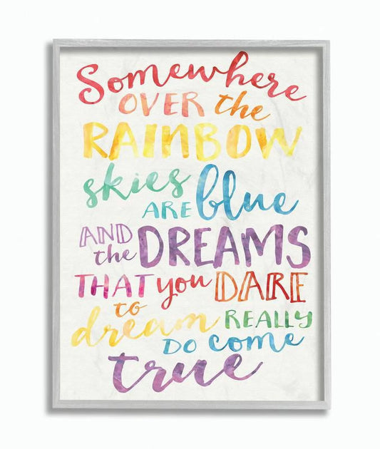 Somewhere over the Rainbow Watercolors Framed Wall Art by Erica Billups