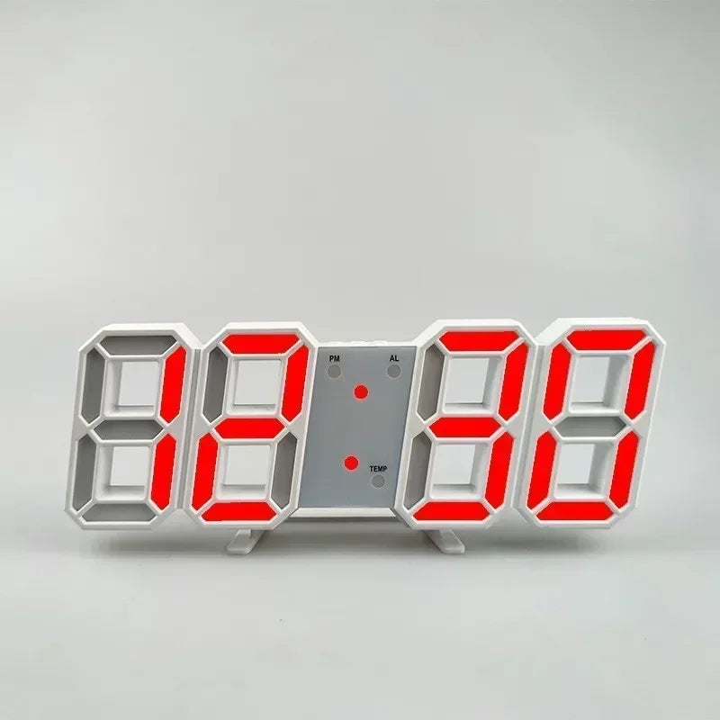 Purchase Products Clock 3D LED Digital Alarm Clock Wall Clock Time/Date/Temperature for Home/Kitchen/Office Clocks Decor Garden