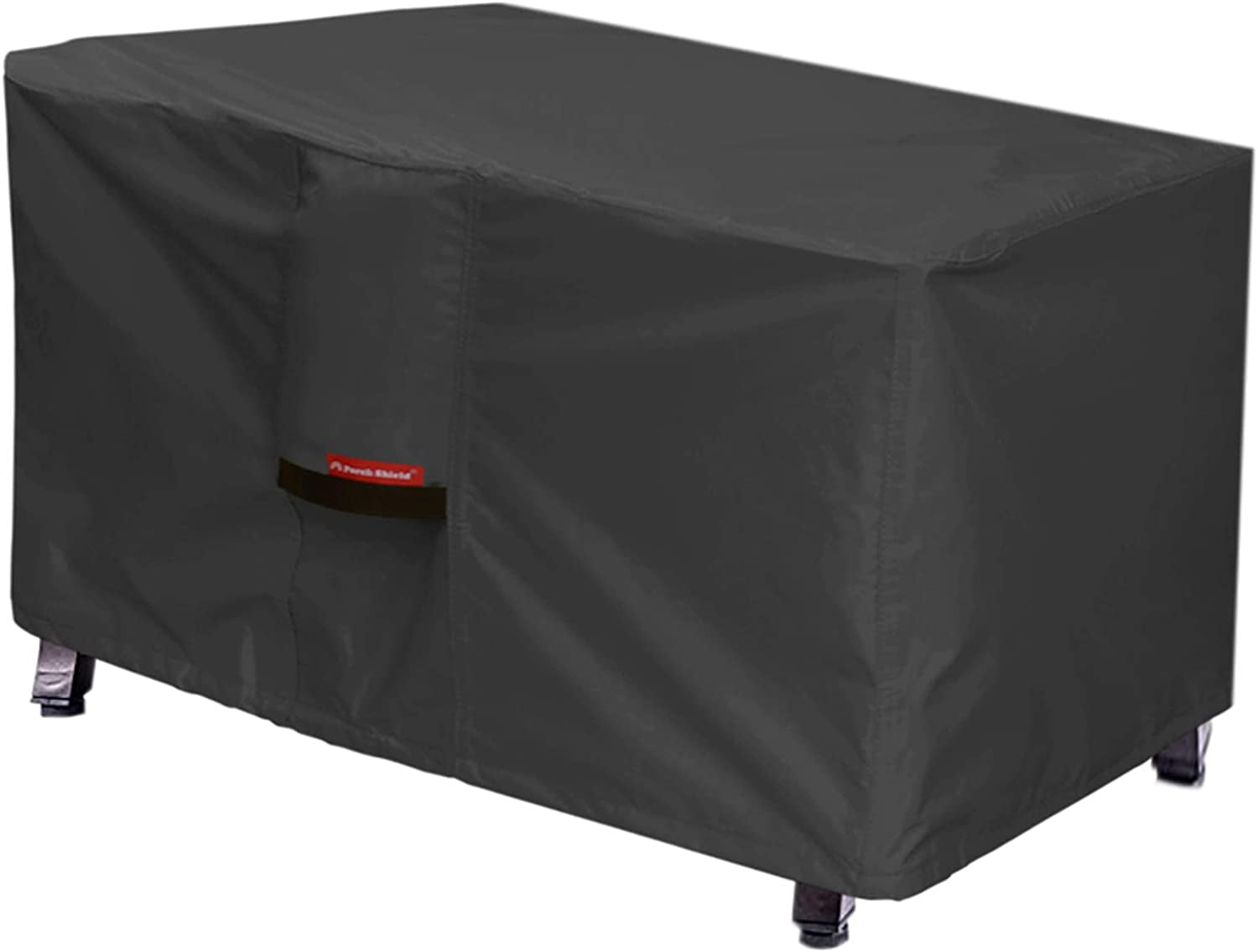 Patio Fire Pit Cover - Waterproof 600D Outdoor Rectangular Fire Table Cover Deck Box Protector - 48 X 24 Inch, Black