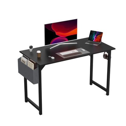 Computer Desk Writing Study Office Gaming Table Modern Simple Style Compact with Side Bag Headphone Hook Easy Assembly