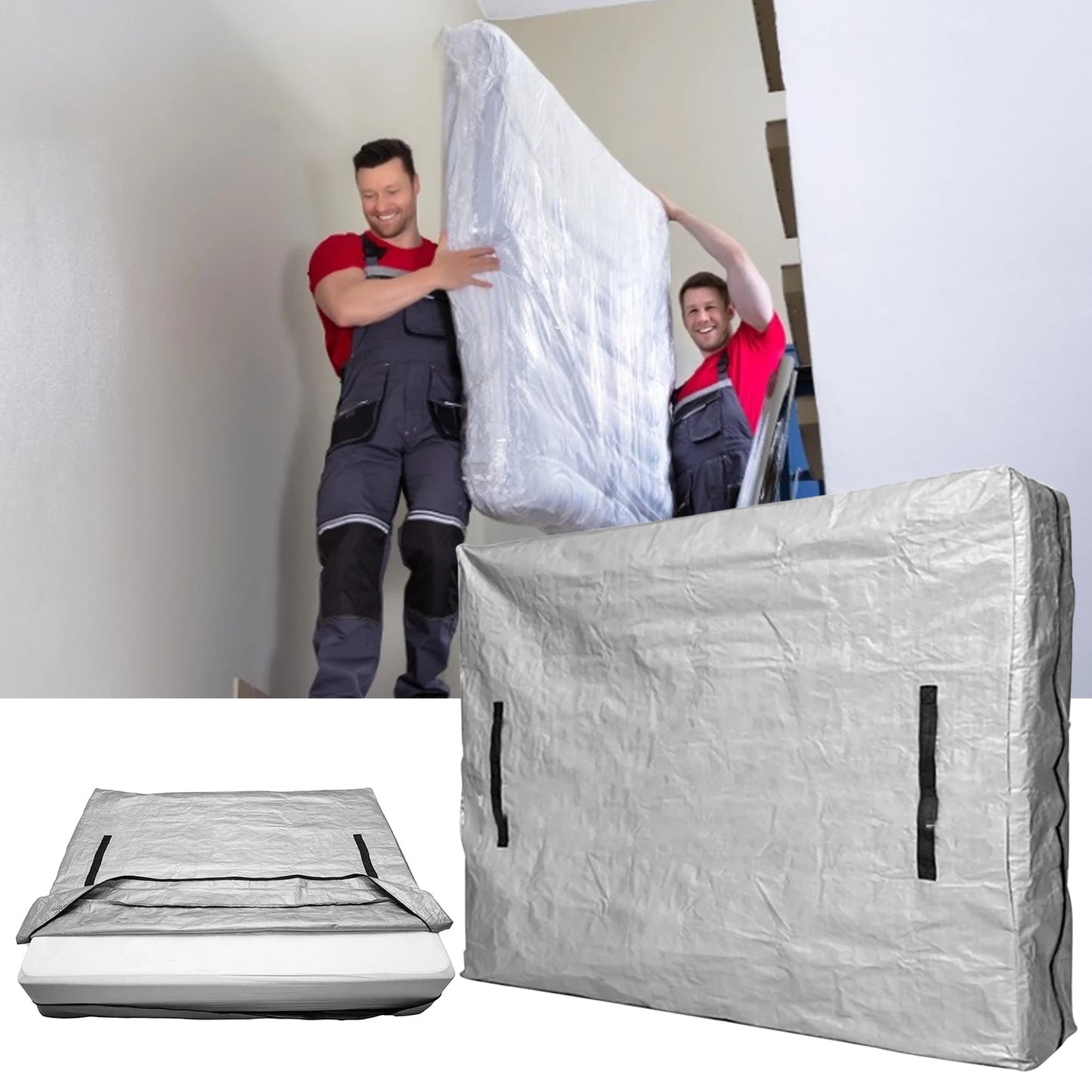 Mattress Bags Waterproof Zippered Mattress Cover for Moving Storage Moisture-Proof Dust Cover Moving Home Storage Organizer Bags