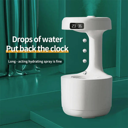 "Transform Your Space: Large Capacity Anti-Gravity Humidifier & Aroma Diffuser with Clock - Perfect for Bedroom & Office!"