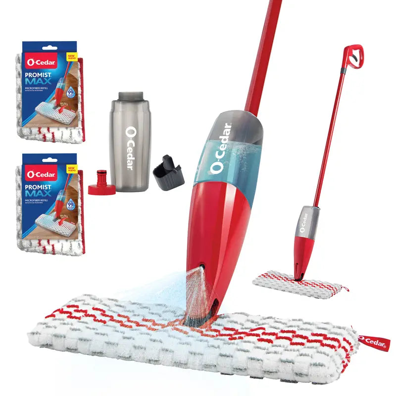 "O-Cedar Promist MAX Spray Mop - Quick & Easy Floor Cleaning with 2 Extra Machine Washable Microfiber Pads!"