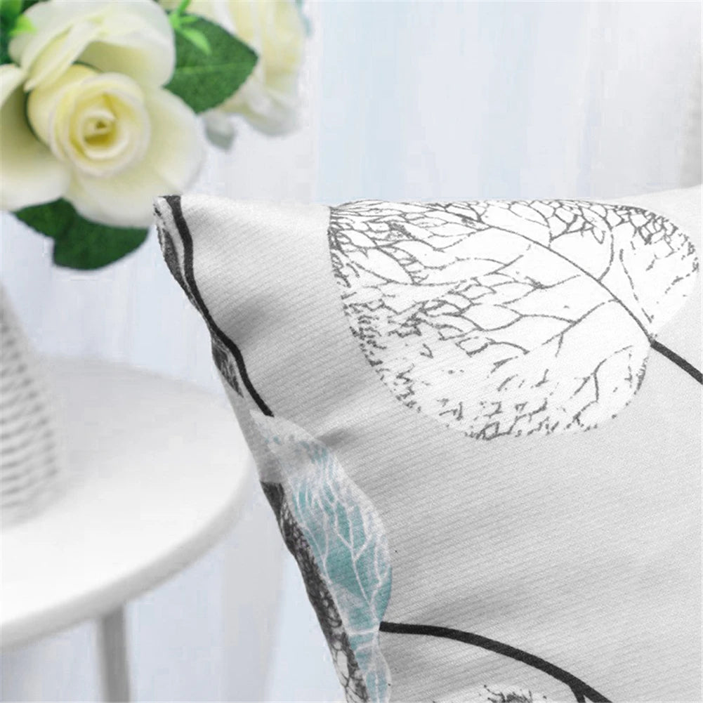 Decorative Pillow Case Leaf Pattern Throw Pillowcase Home Decor Scandinavian Style Peach Skin Nordic Sofa Cushion Cover