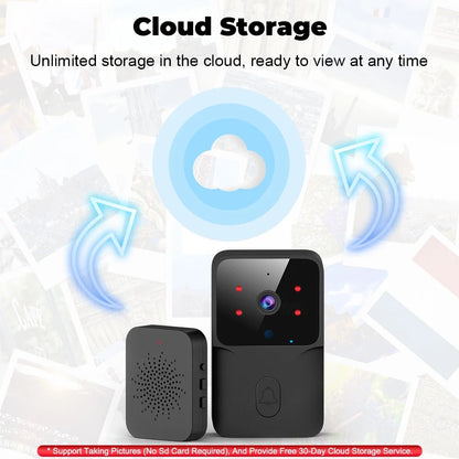 Doorbell Camera Wireless, Wifi Video Doorbell with Chime, 2 Way Audio, AI Smart Human Detection, Night Vision, Cloud Storage, Real Time Alert for Home