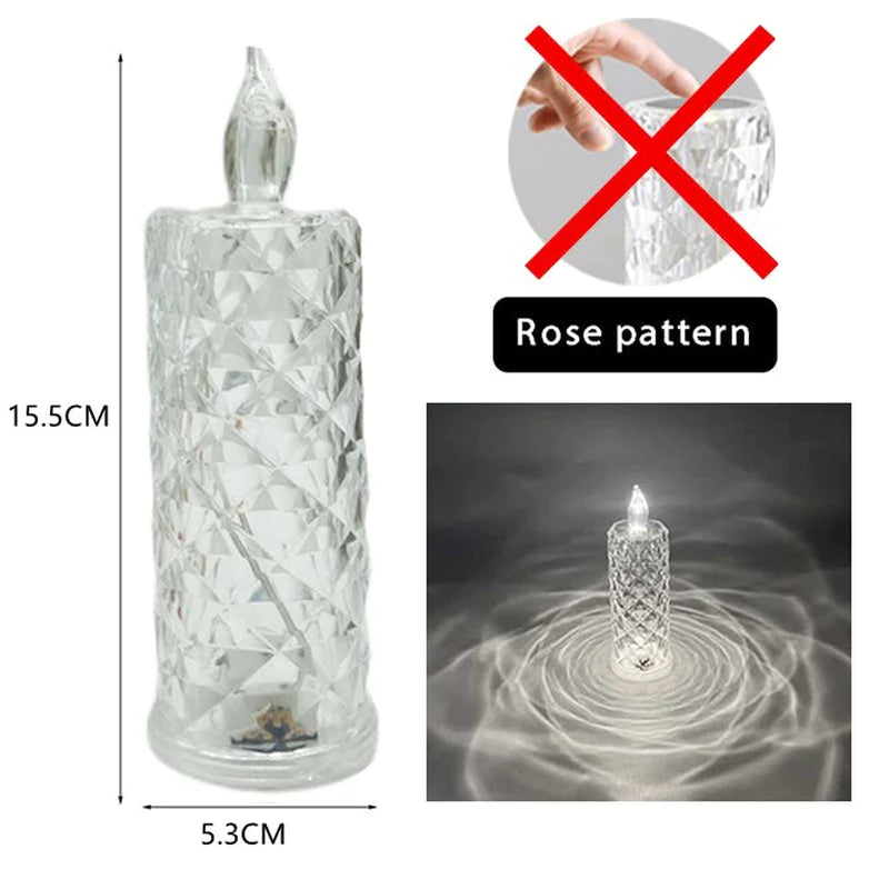 "Enchanting 16-Color Crystal Touch & Remote Rose Table Lamp - Perfect Atmosphere & Night Light for Your Bedroom or Desk!"