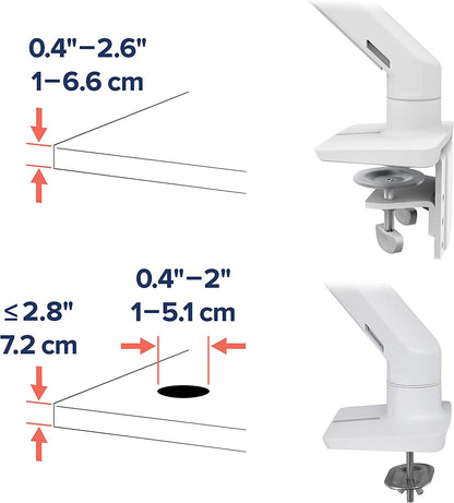 – HX HD Premium Heavy Duty Gaming Monitor Arm, Single Monitor Desk Mount – for 1000R Curved Ultrawide Monitors up to 49 Inches, 28 to 42 Lbs, VESA 75X75Mm or 100X100Mm – HD Pivot, White