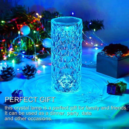 "Enchanting 16-Color Crystal Touch & Remote Rose Table Lamp - Perfect Atmosphere & Night Light for Your Bedroom or Desk!"