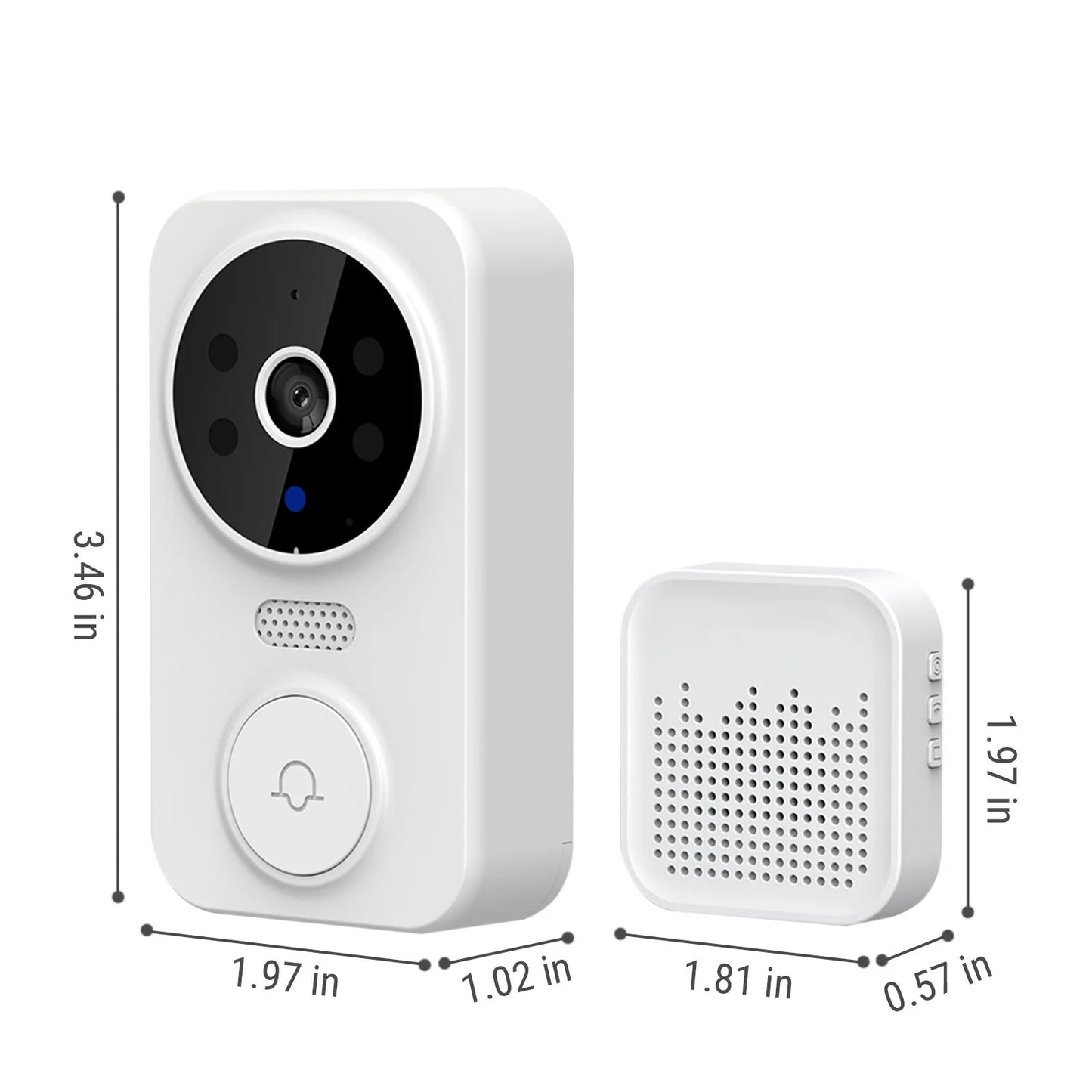 Doorbell Camera Wireless with Chime, Video Doorbell,Smart Wireless Remote Video Doorbell Intelligent Visual Doorbell Home Intercom HD Night Vision Wifi Rechargeable Security Door Doorbell