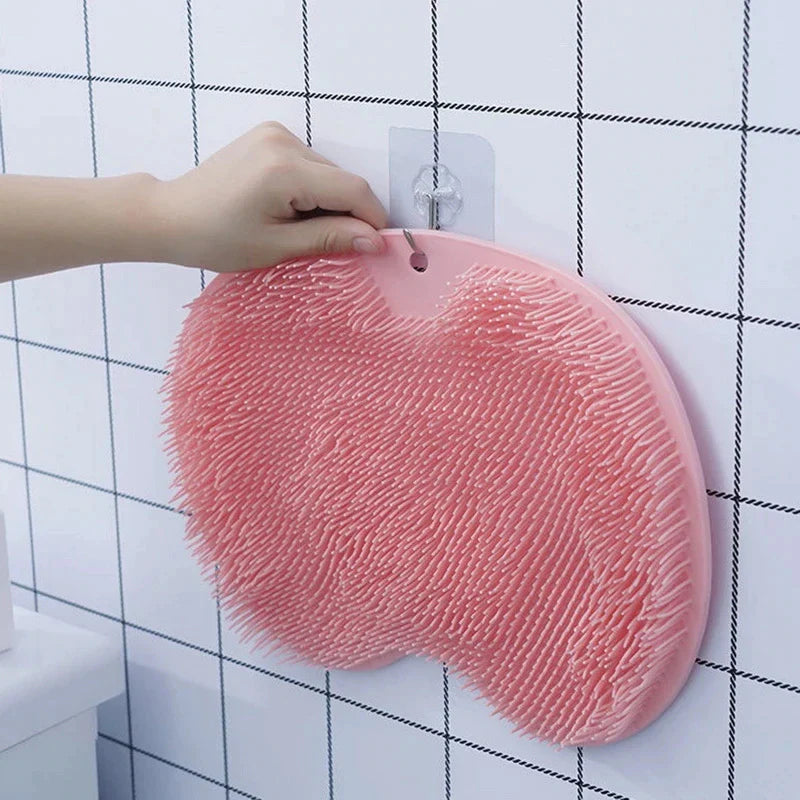 "Revitalize Your Shower Routine: Exfoliating Silicone Massage Scraper & Non-Slip Bath Mat for Ultimate Body Cleanse!"