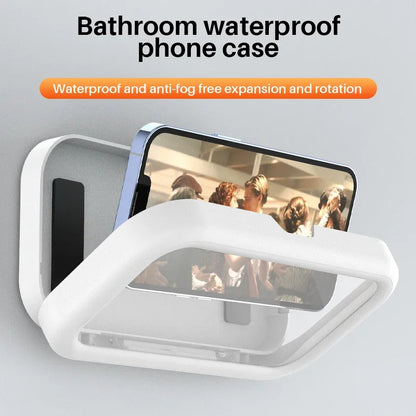 New Rotation Waterproof Bathroom Phone Wall Mount Holder Adjustable Shower Phone Case Stick on Wall Bathroom Toilet Phone Holder