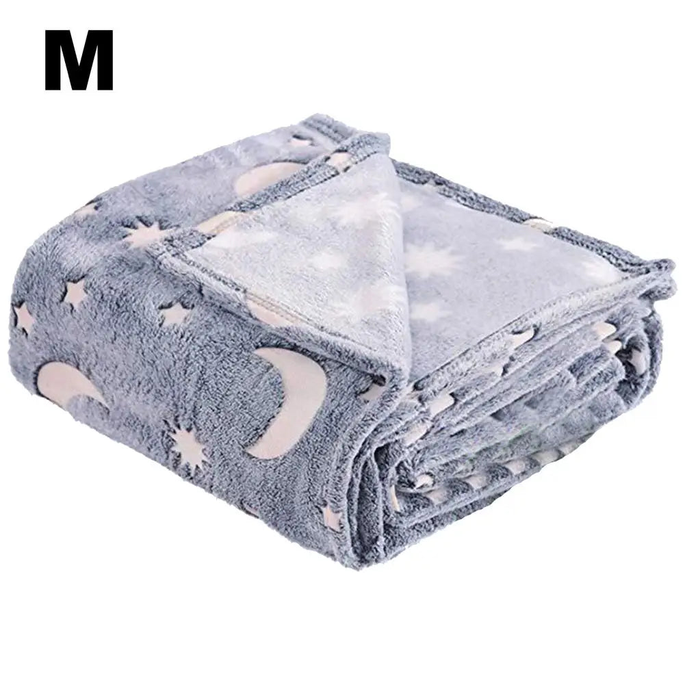 Luminous Throw Blanket Soft Flannel Warm Nap Cover Growing Blanket for Children Bedroom Couch Sofa Office Christmas Gifts #W0