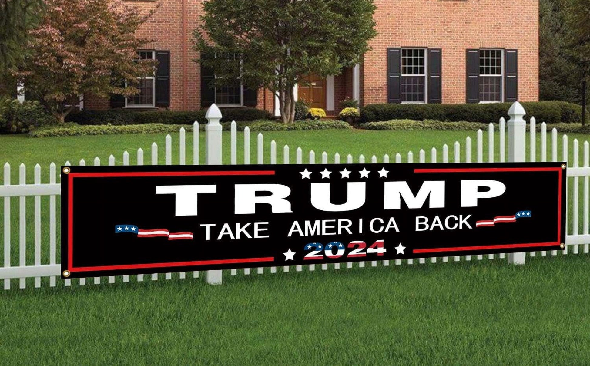 Donald Trump 2024 Flag Trump Take American Back Large Banner American Flag Banner Trump Yard Signs Banner Advertising Polyester Party Outdoor Flag Decor 8.2X1.6 FT