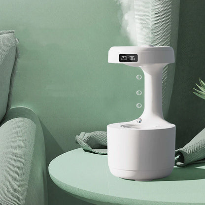 "Transform Your Space: Large Capacity Anti-Gravity Humidifier & Aroma Diffuser with Clock - Perfect for Bedroom & Office!"